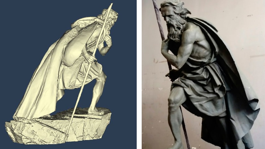 3d сканирование скульптуры Моисей
